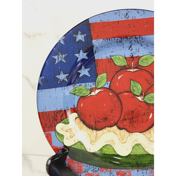 Sakura American As Apple Pie Salad Plate 8 1/4" Flag Dinnerware Stoneware x4 - Picture 8 of 13